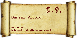 Derzsi Vitold névjegykártya
